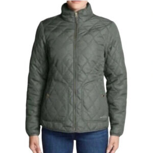 Eddie Bauer Army Green Quilted Jacket Size Small